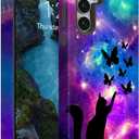 Compatible for Samsung Galaxy A17 5G Case,Individualized and Distinctive Double Layer Protection Shockproof Phone Cover for Women Men Girl Boy,Cat Butterfly Stars