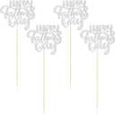 3 x Gyufise 12Pcs Happy Father's Day Centerpiece Sticks Assembled Glitter Love Heart Love Dad Best Dad Table Centerpiece Sticks for Father's Day Theme Men Birthday Party Supplies Silver