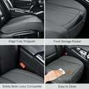 BWTJF Gray Car Seat Cover 2 Pack, Universal Leather Front Seat Covers Bottom Protector, Anti-Slip and Full Wrapping Edge Compatible with Most of Vehicles - SUVs/Sedans/Pickup Trucks
