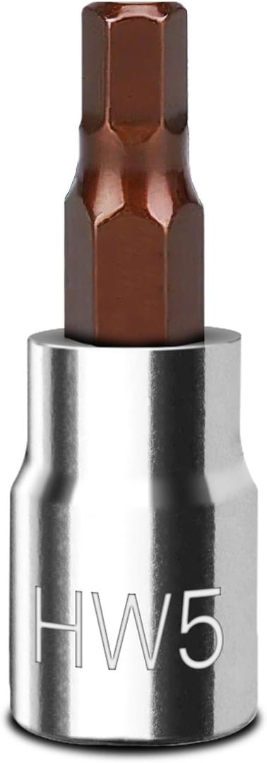 BLACKROBOT 5 mm Hex Bit Socket, 3/8 Inch Drive HW5 Allen Key Socket, Metric, Full Polished, S2 Steel Head Made For Repairing