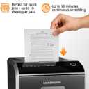 Locksworth Heavy Duty Micro-Cut Paper Shredder: 200-Sheet Auto Feed/10-Sheet Manual Feed, P-5 High Security, 8.5 Gallon Bin with Casters for Home Office