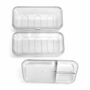 3 Clear Plastic Storage Containers, Unknown Size