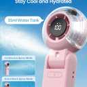TriPole Misting Fan Portable Handheld Turbo Fan with Mist, LED Display, Neck & Desk Foldable High Speed Airflow Mini Fans, Rechargeable Personal Mister Fans with Water Spray Bottle for Outdoor Travel