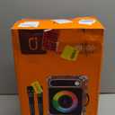 JYX Karaoke Machine, 2 Wireless Microphones, Portable Bluetooth 5.3 PA Speaker with Disco Lights, Smart TV Compatible, Upgraded Subwoofer, Bass Boost & Echo, TF/USB/AUX/FM, Home & Outdoor Party (Wood)