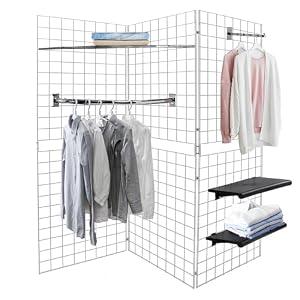 7RiversART Heavy Duty Portable Gridwall Display Panels – 3 × 2' × 6' Black Metal Wall & Freestanding Display for Retail, Trade Shows, Art Studios, Garage & Home Organization, White Finish