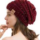 REDESS Slouchy Beanie Hat for Men and Women Winter Warm Chunky Soft Oversized Cable Knit Cap