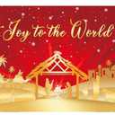 Joy to The World Backdrop for Christmas Red 8x6FT Xmas Snowflake Jesus Photography Background Winter Holiday Party Decorations Supplies Portrait Photo Props