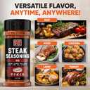 Steak Seasoning BBQ Rub Mix - Gluten Free & Low Sodium Meat Seasonings for Beef, Rib & Ribeye. Steak Seasoning for Grilling. BBQ Seasonings for Cooking. Steaks Salt Blend. Smoking Steaks Rubs. 4.1oz