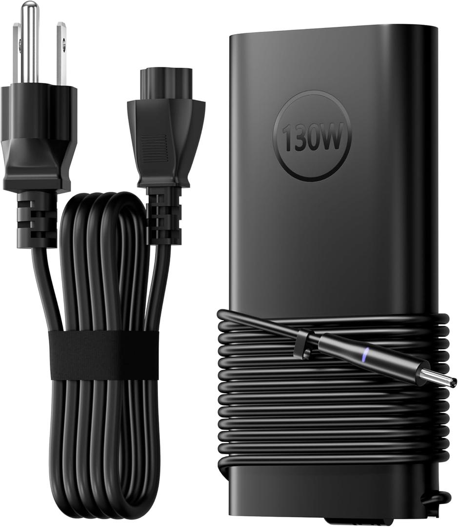130W 4.5mm Round Tip AC Adapter Laptop Charger Dell XPS 15 7590 9530 9550 9560 9570 Compatible with Inspiron 7348 Precision 5510 5520 5530 5540 HA130PM130 0V363H DA130PM130 06TTY6 Power Supply Cord