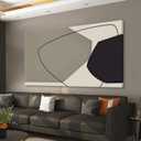 Suconvng Canvas Art Wall Decor Color Block Line Art Prints Black And Grey White Geometric Color Block Art Painting Modern Artwork Decorations For Living Room Pictures For Bedroom Wall Decor 24x48 In (48L" x 24W")