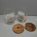 2 PCS 1 Gallon Drink dispenser, Glass Beverage Dispenser With Wood Stand, Large Water Drink Dispensers for Parties With Stainless Steel Spigot, Ideal for Lemonade,Juice, Tea, and Party Drinks