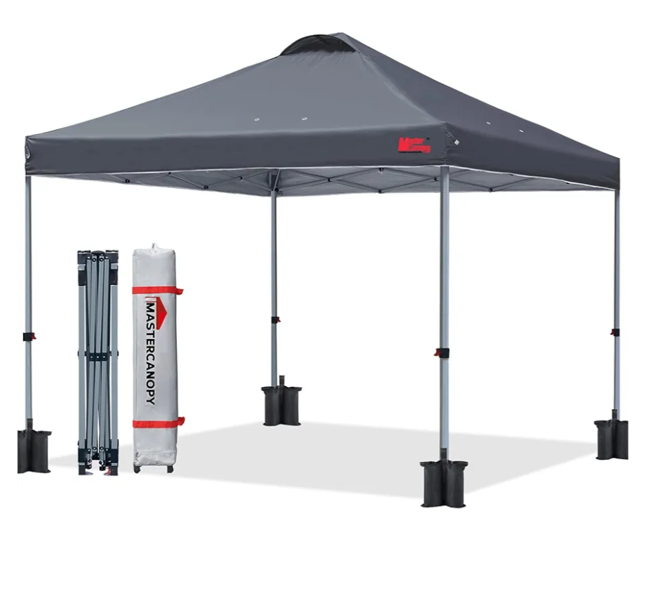 MASTERCANOPY Durable Pop-up Canopy Tent with Roller Bag (10x10, Dark Gray)