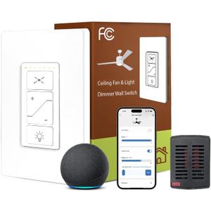 Ceiling Fan Remote Control Kit, Universal Smart WiFi Ceiling Fan Remote Control with Small Size Receiver for Hunter/Harbor Breeze/Westinghouse/Honeywell/Other Ceiling Fan Compatible with Alexa