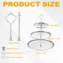 Uxcell 1 Set 3-Tier Cupcake Stand Holder, Round Tiered Serving Tray Stainless Steel Cup Cake Stand for Dessert Fruit Table Birthday Party Decoration Display, Silver