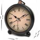 TooTa Vintage Retro Analog Alarm Clock, 4 inch Super Silent Non Ticking Small Clock with Night Light, Battery Operated, Simply Design, for Living Room, Bedroom, Bedside, Desk, Gift Clock (Roman)