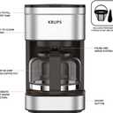 KRUPS Simply Brew Compact 5 Cup Coffee Maker: Stainless Steel Design, Pause & Brew, Keep Warm, Reusable Filter, Drip-Free Carafe