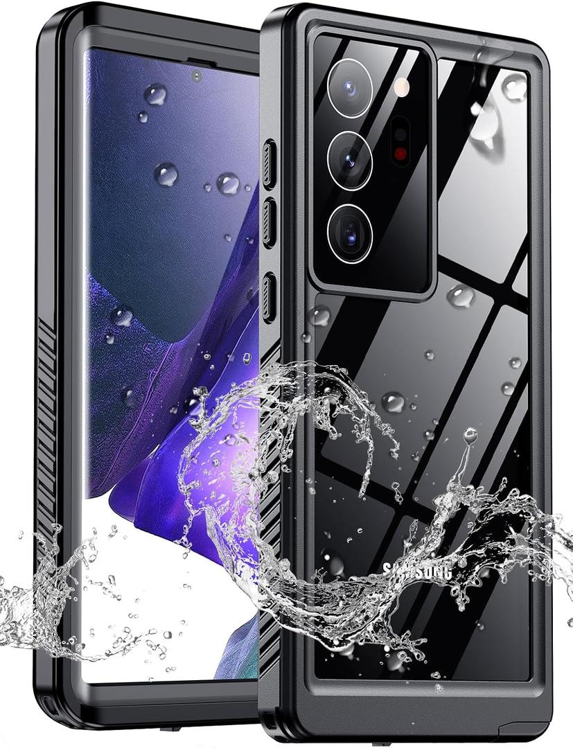 xiwxi for Samsung Galaxy Note 20 Ultra Case Waterproof,[IPX8 Underwater Case][Full Body Shockproof & Military Dropproof] Built-in Screen Protector for Samsung Note 20 Ultra 6.9 inch-Black