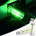 2PCS USB Lights for Car, Touch Dimmable Retro Car Lamp Interior LED Ambient Lighting, Portable Mini Glass Bottle LED Bulb Night Light for Vehicle Bedroom Hallway Camping Holiday Decoration (Green)