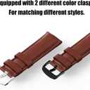 14mm 16mm 18mm 20mm 21mm 22mm 23mm 24mm Leather Watch Band Quick Release Watch Strap Replacement Deployment Buckle Wristband for Men and Women (Glossy Leather/Drak Brown)