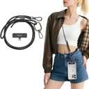 MAGEASY Universal Cell Phone Lanyard - Anti-Theft Rope Crossbody Phone Strap for iPhone 17 Pro Max & Most Smartphones, for Men & Women | 6mm Black