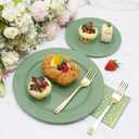 50PCS Sage Green Plastic Plates Disposable Green Plastic Plates include 25 Dinner (10.25") & Dessert/Salad (7.5") for Birthday, Baby Shower, Wedding, Graduation Party Decoration