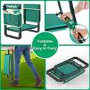 TomCare Garden Kneeler and Seat 11.14 Wider Larger Soft Kneeling Pad Garden Bench with 2 Large Tools Pouches Heavy Duty Foldable Garden Stool Gardening Gifts for Women Men Gardeners Seniors, Green