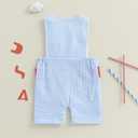 Biayxms Infant Boy Girl 4th of July Outfits American Flag Sleeveless Romper Shorts Newborn Baby My 1st July 4th Overalls