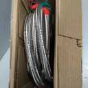 12FT Fuel Line 6AN Braided Oil Stainless Steel Fuel Hose W/ 6 Pcs AN6 Hose Compatible for Kit (Silver + 6pcs)