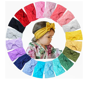 CÉLLOT 20 Colors Super Stretchy Soft Knot Baby Girl Headbands with Hair Bows Nylon Head Wrap For Newborn Baby Girls Infants Toddlers Kids