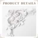 Corner Molding Ornament for Walls, French Style Decorative Accent with Floral Pattern, Rose Style Small, 4 Pieces
