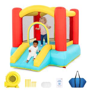 Toddler Indoor Bounce House, Mini Inflatable Castle with Slide