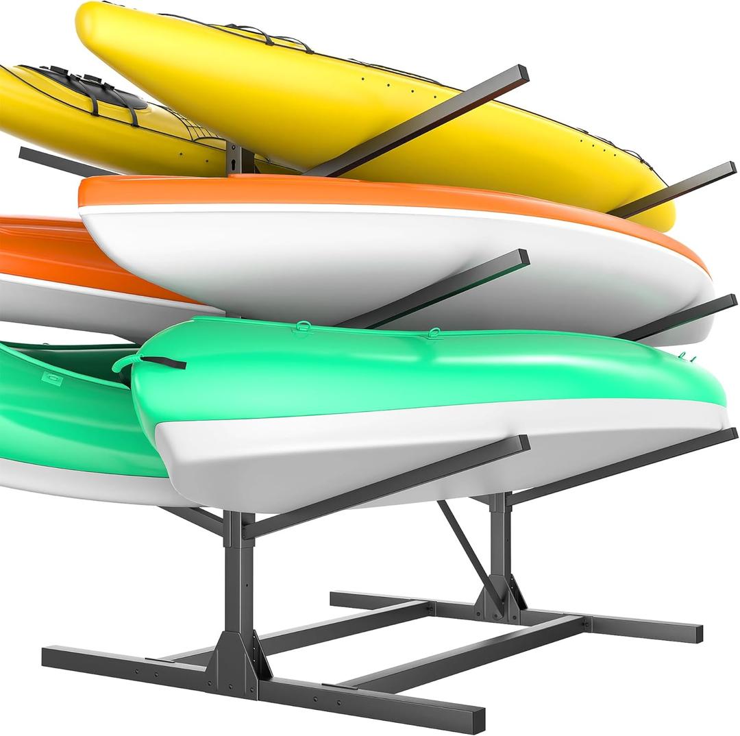 Ultrawall Kayak Storage Rack, Freestanding Kayak Racks For Garage, Adjustable Kayak Stand, Heavy Duty Paddle Board Rack For Kayak, Canoe, Surfboard, 660lbs Capacity, 3 Levels for 6 Kayaks