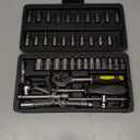 46-Piece Socket Wrench Set, Premium 1/4 inch Metric Socket Set, Ratchet Set with Quick-Release Ratchet and Extension Bar, Compact Storage Case - Perfect for Auto Repair & Home Use