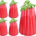 Adnee 5 Pack Wall of Water Plant Covers-17 x 18.3 Inch Water Wall Plant Protector for Tomato Plants- Early Season Insulating Plant Protective Cover for Winter Frost Protection(Red)