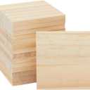 Bright Creations Unfinished Wooden Square Cutouts for Crafts, 1/4 inch Thick for Wood Burning, Engraving (3 x 3 Inches) - Pack of 15