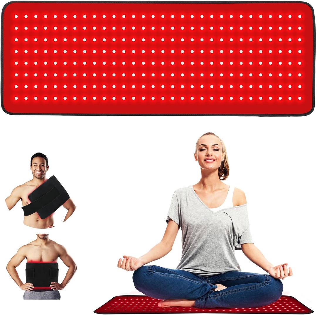 LOVTRAVEL New 31.5'' X 11.8'' LED 660nm Red Light and 850nm Near Infrared Light Therapy Devices Mat Large Wearable Pads Belt Wrap for Body Pain Relief LOVTRAVEL New 31.5'' X 11.8'' LED 660nm Red Light and 850nm Near Infrared Light Therapy Devices Mat Large Wearable Pads Belt Wrap for Body Pain Relief