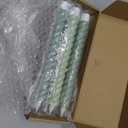 Baquler 6 Pcs Sage Green Flameless Taper Candle Twisted LED 9.65 Inch Taper Candles Battery Operated Twisted Candlesticks for Summer Wedding Birthday Home Party Holiday Dinner Fireplace Decor