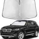 BMW X3 EcoNour Car Windshield Sunshade 2018-2026 - 240T Polyester Material Cars Sun Visor Reflector Blocks UV Rays - Foldable Sunshade Interior Protection Accessories