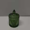 Colorful Glass Jar With Lid,Candy Cookie Jars,Jewelry Box,Christmas Decorative Jar(Olive Green)