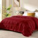 downluxe King Size Blanket with Satin Trim, Lightweight Down Alternative King Blanket for All Season, Machine Washable (Red, 108 x 90 Inch)
