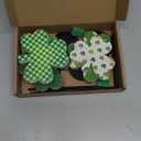 5 Pcs St. Patrick's Day Decorations Standing Signs Shamrock Wooden Signs St. Patricks Day Tall Standing Rustic Clover Block Set Decor Centerpiece for Table (Shamrock)