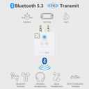 Airplane Bluetooth Adapter, 2 Headphones Support, 32Hrs Playtime, aptX Adaptive/Low Latency/HD Wireless Audio Transmitter for Airpods & Bluetooth Headphones, Use for Travel Flight