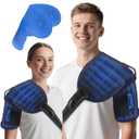 Shoulder Ice Pack with Compression for Rotator Cuff Cold Therapy, Reusable Gel Ice Pack Wrap for Shoulder Injuries, Pain Relief, Swelling, Surgery, Tendonitis, Bursitis (Black)
