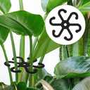 BOXOB 4pcs Plant Stem Support, Acrylic Reusable Leaf Holder with Holes 2 Size Flowers Stabilizer Grapple Stake Accessories Essentials for Thriving Indoor Growth(Black)