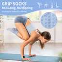 Cute Pilates Socks, Pilates Socks with Grips 5 Pairs for Women Non-slip Yoga Sock 7-9 for Barre Ballet Barefoot