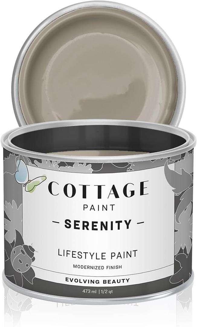 Serenity Silk All-in-One Mineral Chalk Paint for Furniture, Home Decor, Cabinets and DIY Crafts - Built-in Topcoat - (16oz, Horned Owl)
