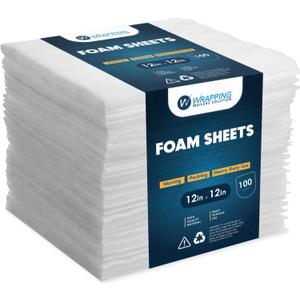 100 Pack Foam Sheets 12"x12", Moving & Packing Supplies, Protect Mug, Cup, Glasses, & Dishes.