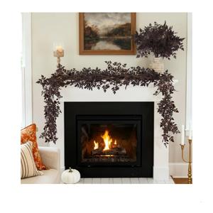 Lyrow 6 Pack Artificial Cimicifuga Stems  19.5" 31" Faux Plum Ramosa Leaf Branch Spray Plant Decoration for Fall Decor, Home Vase, Wedding, Mantel, Table