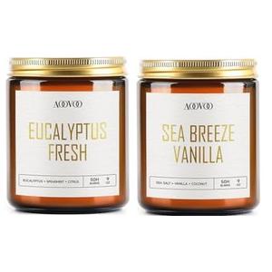 AOOVOO Vanilla/Eucalyptus Scented Candle, 9oz, 2 Pack 