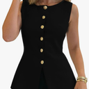 Womens Sweater Vest Button Down Sleeveless Cardigan Sweater 2025 Summer Trendy Casual Knit Tops Size S